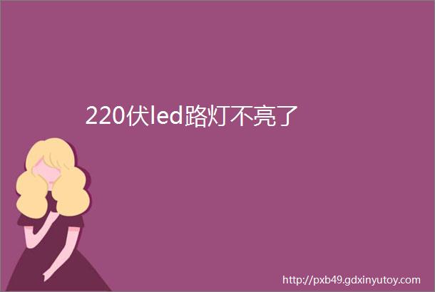 220伏led路灯不亮了